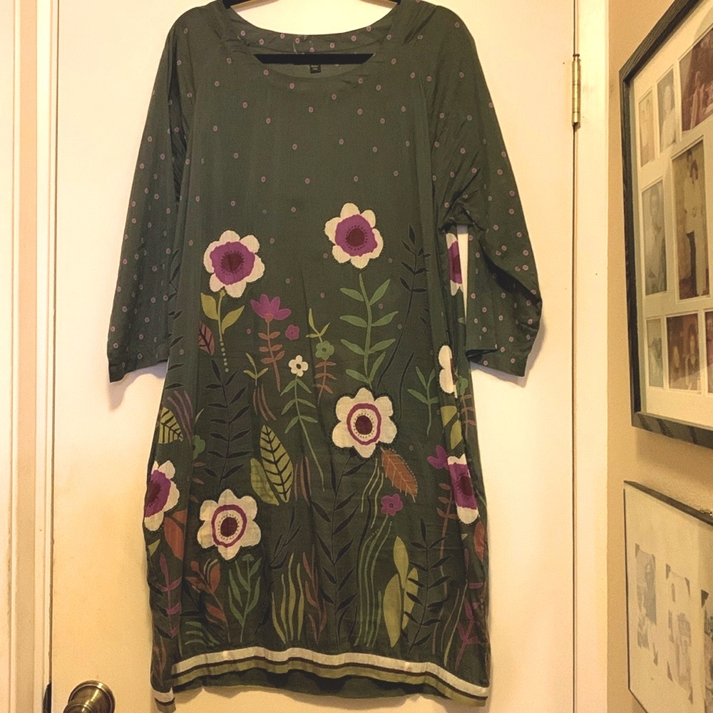 Gudrun Sjoden Exquisite Cotton & Silk Dress L